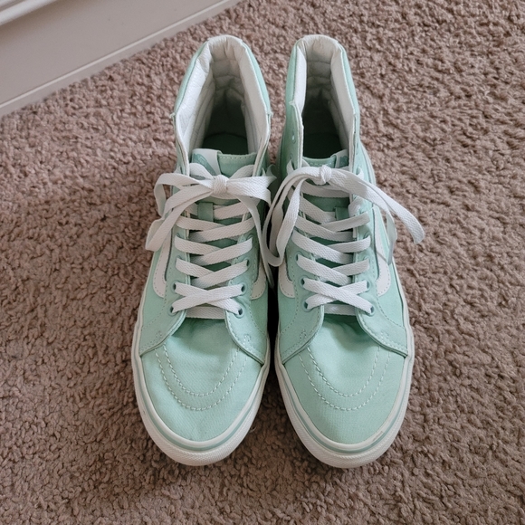 💜 Vans sk8 hi sneakers gossamer Green white 8.5 - Picture 6 of 9